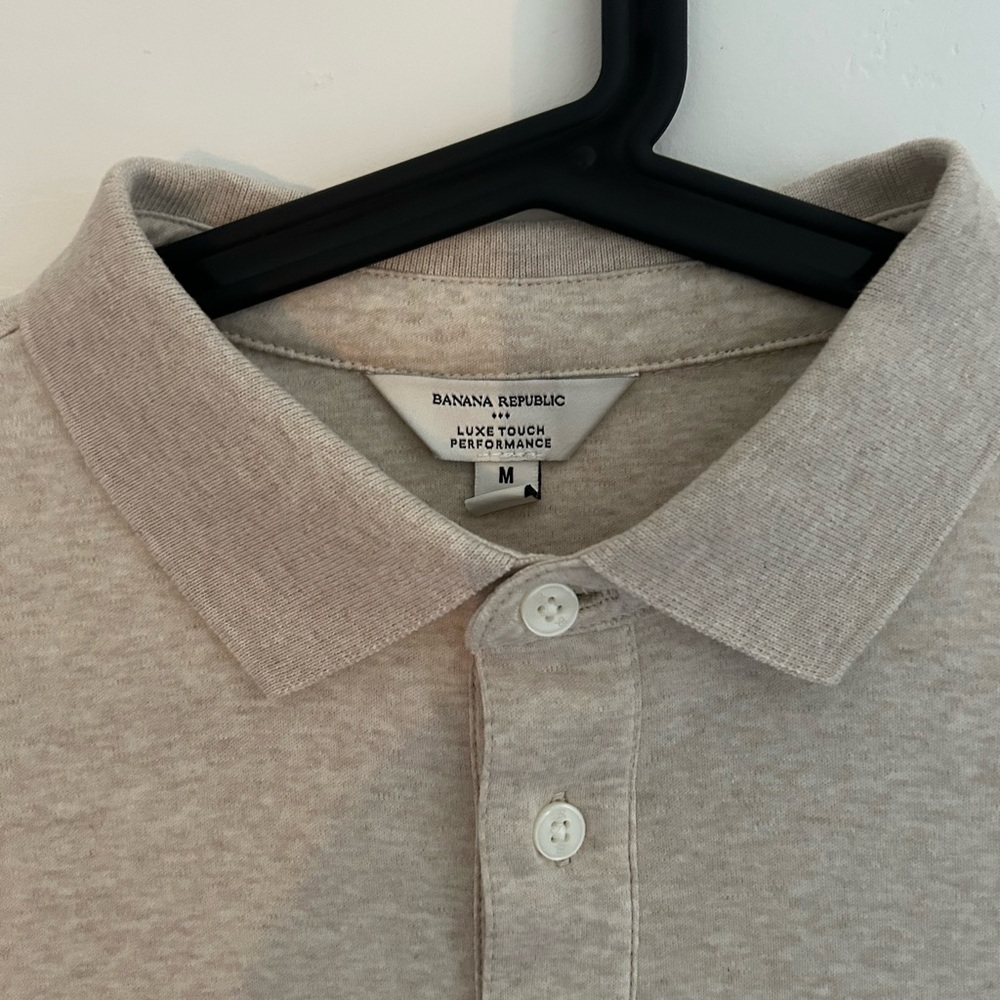 Banana Republic Men's Light Tan Polo Shirt